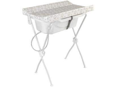 Banheira de Bebê Tutti Baby com Suporte e Trocador - Dobrável Branco Floripa Essencial 28L