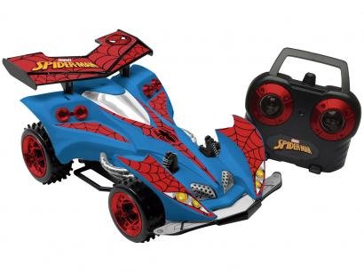 Carrinho de Controle Remoto Spider Man Web Racer - Candide 7 Funções Alcance 5 à 10 metros