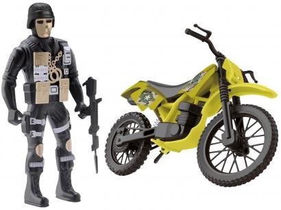 Moto de Brinquedo Comando Trail Roda Livre - Samba Toys com Acessório