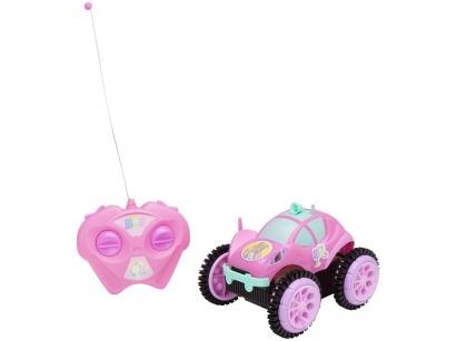 Carrinho de Controle Remoto Barbie Glamour Flip - 3 Funções Candide Rosa