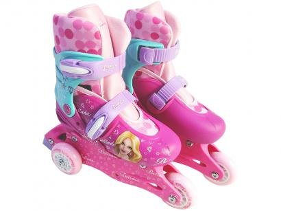 Patins In Line Infantil DM Radical Belinda Rosa - com Acessórios