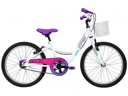 Bicicleta Infantil Aro 20 Caloi Ceci Branco - com Cesta Freio V-Brake