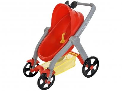 Carrinho de Boneca Classic Dolls Vermelho e Cinza - Roma