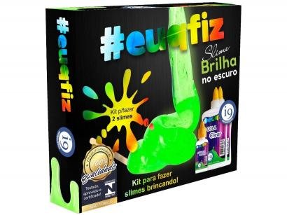 Slime #euquefiz Slime Brilha no Escuro - Colorida com Acessórios i9 Brinquedos