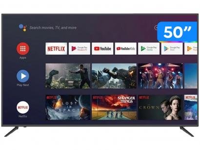 Smart TV 4K HQLED 50" JVC LT-50MB708 Android - Wi-Fi Bluetooth HDR 4 HDMI 3 USB