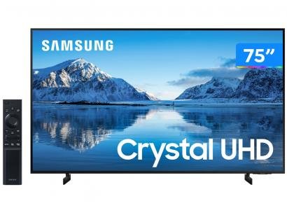 Smart TV Crystal 4K 75" Samsung UN75AU8000GXZD - Wi-Fi Bluetooth HDR 3 HDMI 2 USB