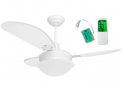 Ventilador de Teto com Controle Remoto Loren Sid - Diplomata Primor Branco 3 Pás 3 Velocidades 95cm