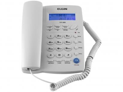 Telefone com Fio Elgin 42TCF3000 - Identificador de Chamada Viva Voz Chave Bloq.