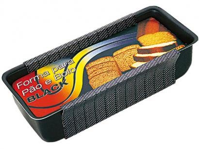 Forma para Bolo e Pão Antiaderente - Alumínio Fortaleza Black Super 510203