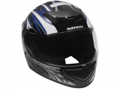 Capacete MX Cobra Plus Mixs Preto e Azul - Tam. 58