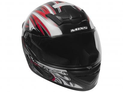 Capacete MX Cobra Plus Mixs Preto e Vermelho - Tam. 58