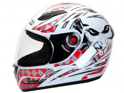 Capacete MX Fokker Jokker Mixs Branco e Vermelho - Tam. 60