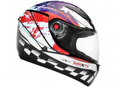 Capacete MX Fokker USA Mixs Preto e Vermelho - Tam. 60