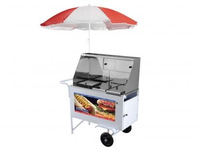 Carrinho de Cachorro Quente Armon - Luxo com Guarda-sol