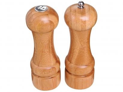 Conjunto Moedor Pimenta e Saleiro Bamboo - Mor