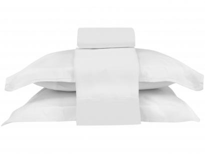Jogo de Cama Casal 100% Algodão 200 Fios - Buddemeyer Basic Premium Branco 4 Peças