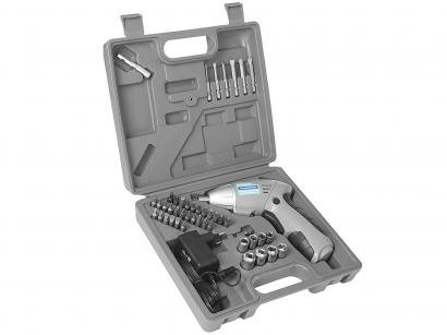 Parafusadeira Elétrica Tramontina 42380045 1/4" - à Bateria Ni-Cd 3,6V com Maleta e 46 Peças