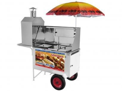 Carrinho de Cachorro Quente Armon - Street Food Luxo com Guarda-sol