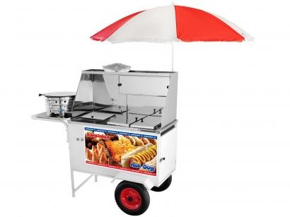 Carrinho Combinado 3 em 1 para Cachorro-Quente - Lanche e Salgado Armon Street Food Luxo