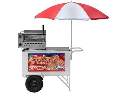 Carrinho de Pizza Armon - Street Food com Guarda-sol
