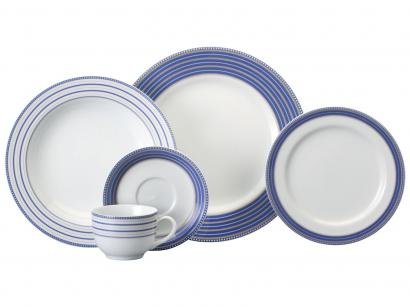Aparelho de Jantar Chá 30 Peças Schmidt - Porcelana Redondo Colorido Paula