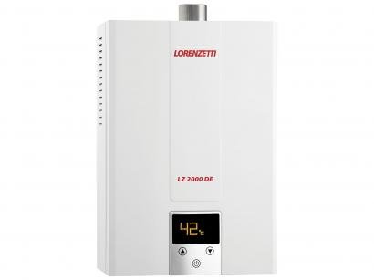 Aquecedor de Água à Gás Lorenzetti - Eletrônico Digital LZ 2000DE GN Vazão 20,0 l/min