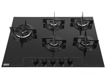 Cooktop 5 Bocas Franke Preto a Gás GLP - Tripla-Chama Glass 75 G TC