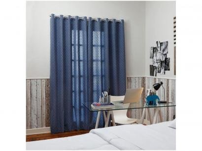 Cortina para Quarto/Sala Santista Calais - Azul 4,00x2,50m