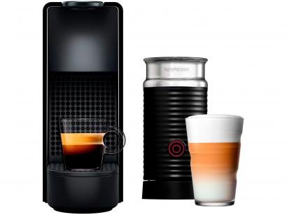 Cafeteira Espresso Nespresso Combo Essenza Mini - Preta + Aeroccino 3 com 14 Cápsulas