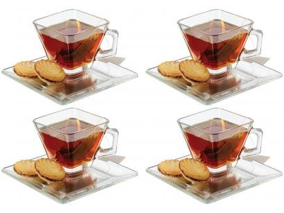 Conjunto de Chá e Café Vidro 8 Peças Crisa - Tempo