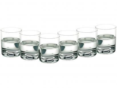 Jogo de Copos de Vidro para Whisky 6 Peças - 355ml Crisa Pedrada