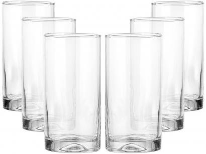 Jogo de Copos de Vidro 6 Peças 495ml - Bormioli Rocco Pedrada Long Drink