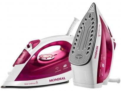 Ferro de Passar a Vapor e a Seco Mondial NF-33 - Branco e Pink