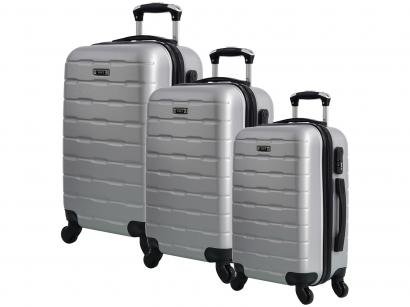 Conjunto de Malas 3 Peças Yins Rígida - com Giro 360º YS02016PA Prata