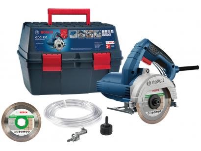 Serra Mármore Bosch Premium Titan GDC 151 12,5cm - 1500W 12.200RPM com Maleta