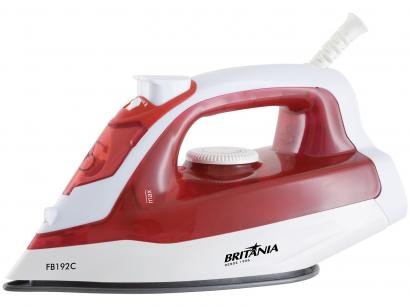 Ferro de Passar a Vapor e a Seco Britânia - FB192C Branco e Vermelho
