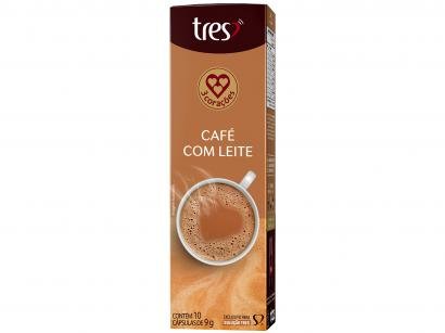Cápsula de Café com Leite TRES 3 Corações - 10 Cápsulas