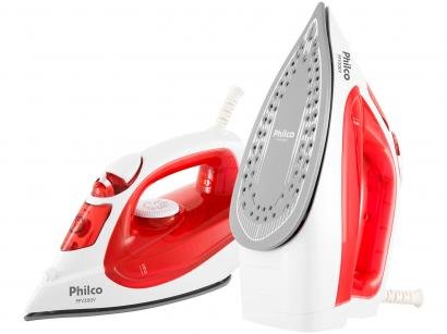 Ferro de Passar a Vapor e a Seco Philco PFV300V - Branco e Vermelho com Salva Botões