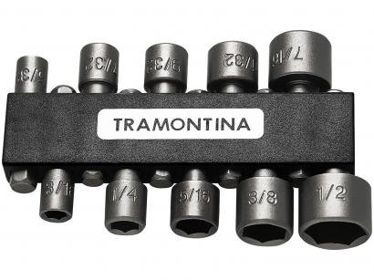 Jogo de Ponteiras Tipo Soquete para Parafusadeira - 1/4" 10 Peças Tramontina Master 43615110
