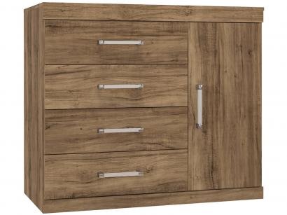 Cômoda Sapateira 1 Porta 4 Gavetas Santos Andirá - Havana Plus 1.4