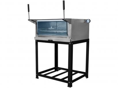 Forno de Lastro à Gás Industrial Kenok F276PIZZ - 276L Termômetro Porta Panela Suporte com Pés