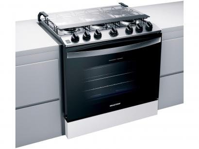 Fogão 6 Bocas Brastemp BYS6 NCB de Embutir - Acendimento Automático Branco