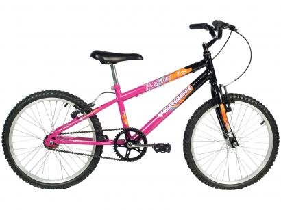 Bicicleta Infantil Aro 20 Verden Brave - Preta e Pink Freio V-Brake