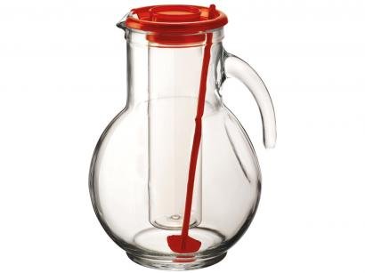 Jarra de Vidro com Tampa Bormioli 2,22L Redonda - com Porta Gelo Kufra
