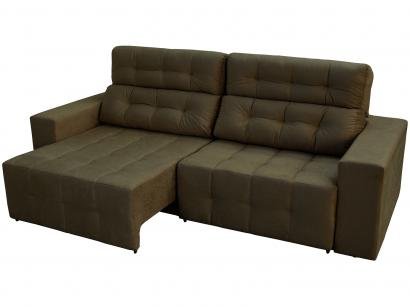 Sofá Retrátil e Reclinável 4 Lugares - Suede Amassado Evidence Ambiente Móveis