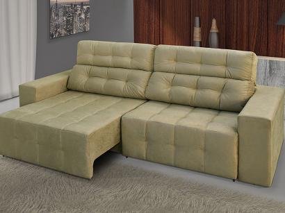 Sofá Retrátil e Reclinável 4 Lugares - Suede Amassado Evidence Ambiente Móveis