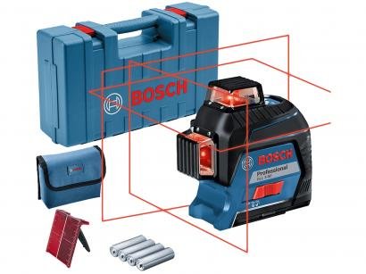 Nível a Laser Automático Bosch GLL 3-80 P - com Base Magnética Alcance 40m