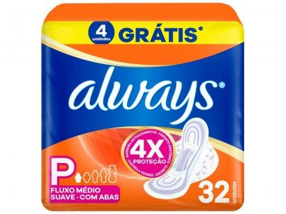 Absorvente Always Super Proteção com Abas - Cobertura Suave 32 Unidades