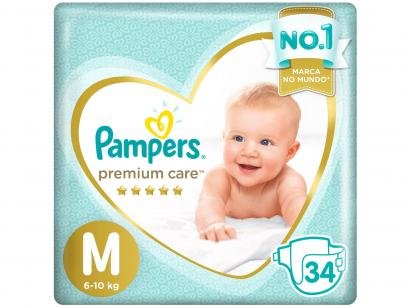 Fralda Pampers Premium Care M - 6 a 10kg 34 Unidades