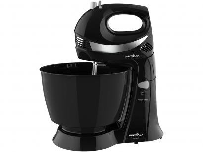Batedeira Britânia Preta 350W Diamante - 4 Velocidades